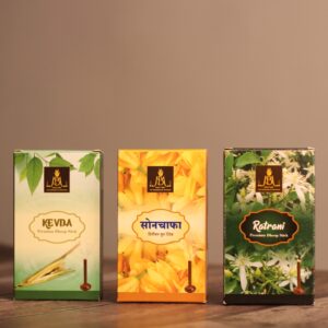 Blossom of Devotion Combo (Pack of 3 Dhoop) – सोनचाफा, रातराणी & केवड़ा धूप | 300 gm
